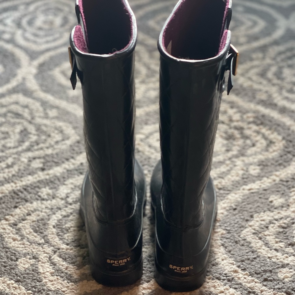 Sperry Fleece-lined Waterproof Rubber Boots - Women’s 7 - Black